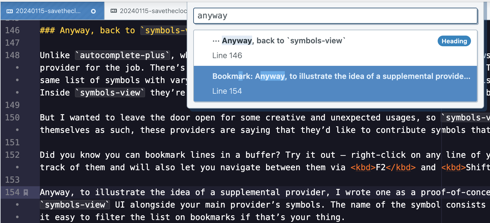 symbol-provider-bookmarks example